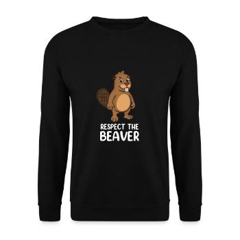Respect The Beaver - Unisex Pullover - Schwarz - Vorne - Alina (178cm) & Michal (187cm)