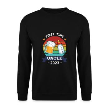 First Time Uncle 2023 - Unisex Pullover - Schwarz - Vorne - Alina (178cm) & Michal (187cm)