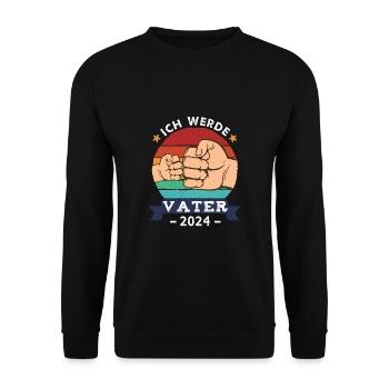 Ich werde Vater 2024 - Unisex Pullover - Schwarz - Vorne - Alina (178cm) & Michal (187cm)