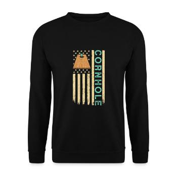 Cornhole USA - Unisex Pullover - Schwarz - Vorne - Alina (178cm) & Michal (187cm)