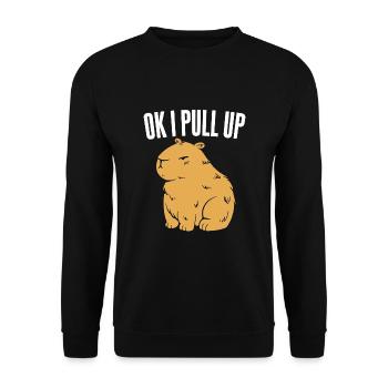 Ok je tire vers le haut - Sweat-shirt Unisexe - noir - Devant - Alina (178cm) & Michal (187cm)