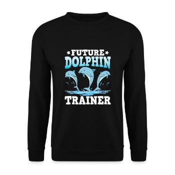Future Dolphin Trainer - Unisex Pullover - Schwarz - Vorne - Alina (178cm) & Michal (187cm)