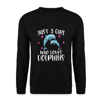 Just A Girl Who Loves Dolphins - Unisex Sweatshirt - black - Front - Alina (178cm) & Michal (187cm)
