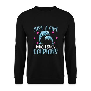 Just A Girl Who Loves Dolphins - Unisex Sweatshirt - black - Front - Alina (178cm) & Michal (187cm)