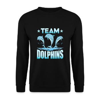 Team Dolphins - Unisex Sweatshirt - black - Front - Alina (178cm) & Michal (187cm)
