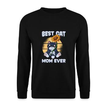 Best Cat Mom Ever - Unisex Sweatshirt - black - Front - Alina (178cm) & Michal (187cm)