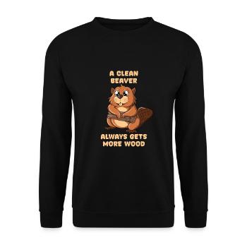 Un castor propre obtient toujours plus de bois - Sweat-shirt Unisexe - noir - Devant - Alina (178cm) & Michal (187cm)