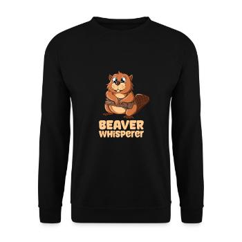 Beaver Whisperer - Unisex Sweatshirt - black - Front - Alina (178cm) & Michal (187cm)