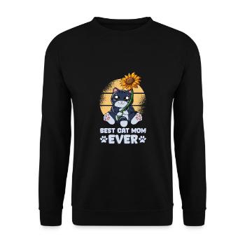 Best Cat Mom Ever - Unisex Sweatshirt - black - Front - Alina (178cm) & Michal (187cm)