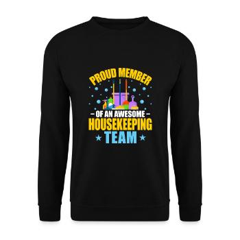 Awesome Housekeeping Team - Unisex Pullover - Schwarz - Vorne - Alina (178cm) & Michal (187cm)