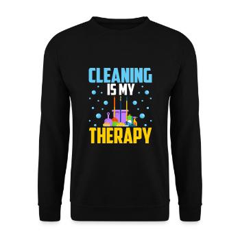 Le nettoyage est ma thérapie - Sweat-shirt Unisexe - noir - Devant - Alina (178cm) & Michal (187cm)