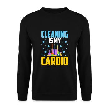 Le nettoyage est mon cardio - Sweat-shirt Unisexe - noir - Devant - Alina (178cm) & Michal (187cm)