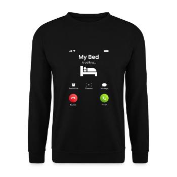 My Bed Is Calling - Unisex Pullover - Schwarz - Vorne - Alina (178cm) & Michal (187cm)