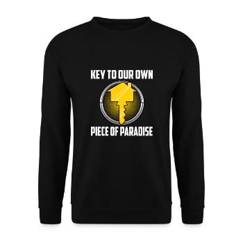 Key To Our Own Piece Of Paradise - Unisex Sweatshirt - black - Front - Alina (178cm) & Michal (187cm)