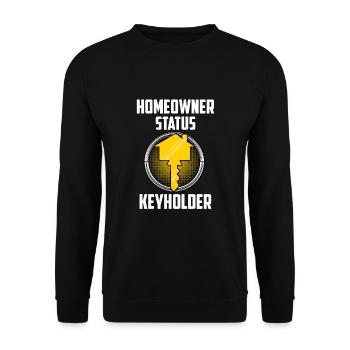Homeowner Status Keyholder - Unisex Sweatshirt - black - Front - Alina (178cm) & Michal (187cm)