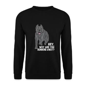 Why Are You Running Away - Unisex Sweatshirt - black - Front - Alina (178cm) & Michal (187cm)