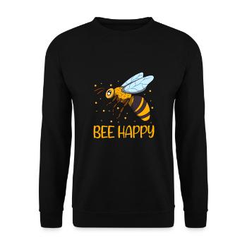 Bee Happy - Unisex Sweatshirt - black - Front - Alina (178cm) & Michal (187cm)