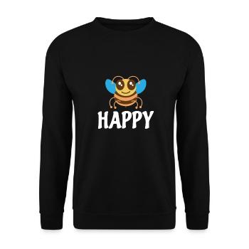 Bee Happy - Unisex Sweatshirt - black - Front - Alina (178cm) & Michal (187cm)