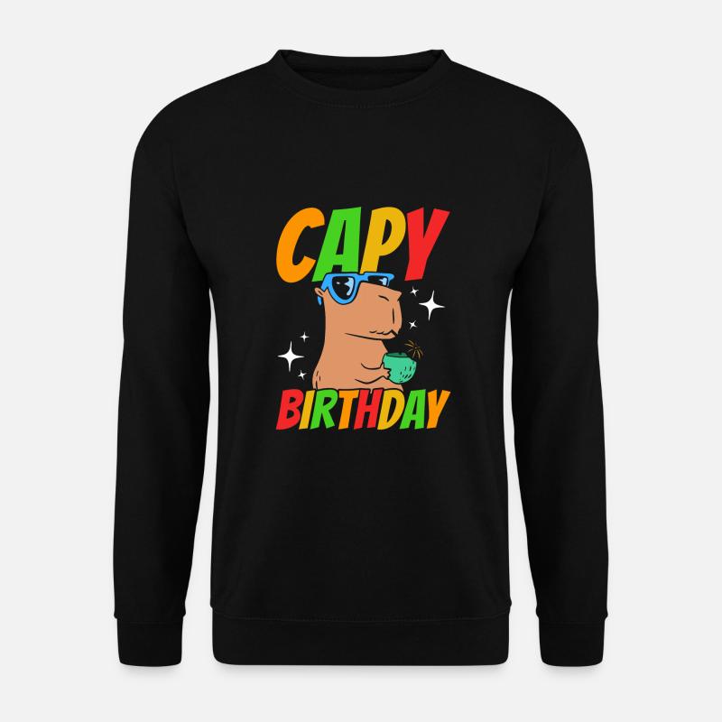 Capy Birthday - Unisex Pullover - Schwarz