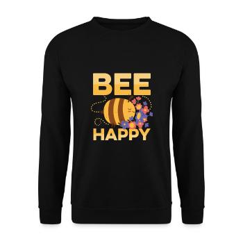 Bee Happy Bee Beekeeper Honey Bee - Unisex Sweatshirt - black - Front - Alina (178cm) & Michal (187cm)