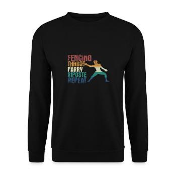 Fencing Thrust Parry Riposte Repeat - Unisex Sweatshirt - black - Front - Alina (178cm) & Michal (187cm)