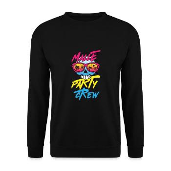 Malle Party Crew - Unisex Sweatshirt - black - Front - Alina (178cm) & Michal (187cm)