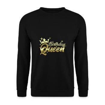 Birthday Queen - Unisex Sweatshirt - black - Front - Alina (178cm) & Michal (187cm)