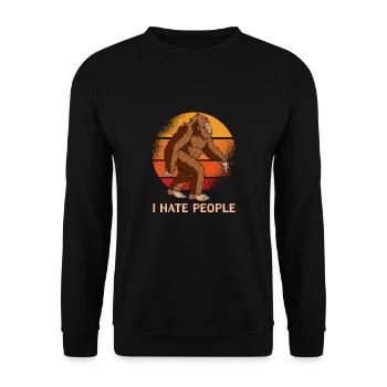 Je déteste les gens Bigfoot - Sweat-shirt Unisexe - noir - Devant - Alina (178cm) & Michal (187cm)