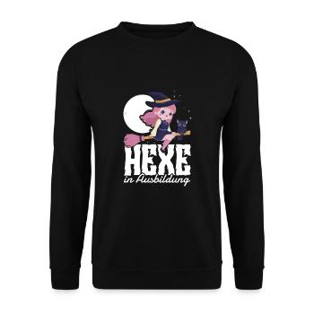 Hexe In Ausbildung - Unisex Pullover - Schwarz - Vorne - Alina (178cm) & Michal (187cm)