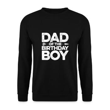 Dad Of The Birthday Boy - Unisex Pullover - Schwarz - Vorne - Alina (178cm) & Michal (187cm)