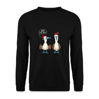Merry Christmas Blaufußtölpel - Unisex Pullover - Schwarz - Vorne - Alina (178cm) & Michal (187cm)