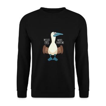 Niedlicher Blaufußtölpel - Unisex Pullover - Schwarz - Vorne - Alina (178cm) & Michal (187cm)