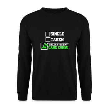 Chill avec mon Corso de canne - Sweat-shirt Unisexe - noir - Devant - Alina (178cm) & Michal (187cm)