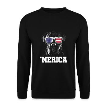 Merica - Unisex Pullover - Schwarz - Vorne - Alina (178cm) & Michal (187cm)