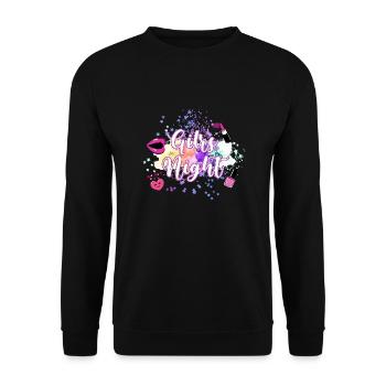 Girls Night,Star,Pink,Pink,Girly,Colorful,Watercolor - Unisex Sweatshirt - black - Front - Alina (178cm) & Michal (187cm)