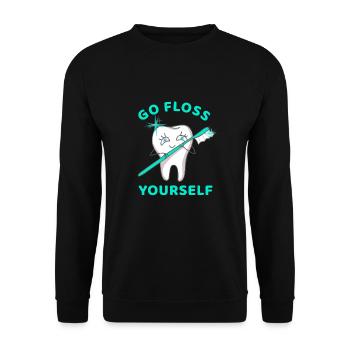 Allez passer la soie dentaire vous-même - Sweat-shirt Unisexe - noir - Devant - Alina (178cm) & Michal (187cm)