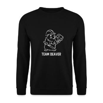 Team Beaver - Unisex Pullover - Schwarz - Vorne - Alina (178cm) & Michal (187cm)