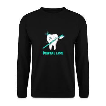 Dental Life - Unisex Pullover - Schwarz - Vorne - Alina (178cm) & Michal (187cm)