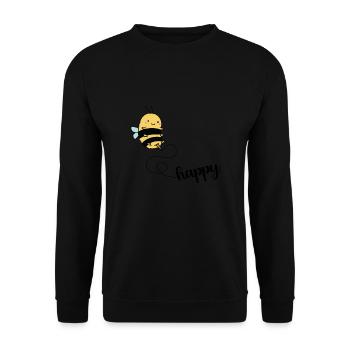 Bee Happy - Unisex Sweatshirt - black - Front - Alina (178cm) & Michal (187cm)