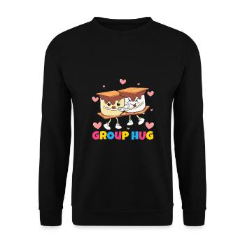 Group Hug - Unisex Pullover - Schwarz - Vorne - Alina (178cm) & Michal (187cm)
