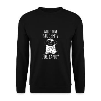 Échangera des étudiants contre des bonbons - Sweat-shirt Unisexe - noir - Devant - Alina (178cm) & Michal (187cm)