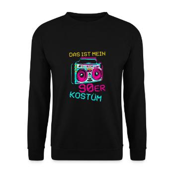 Das ist mein 90er Kostüm - Unisex Pullover - Schwarz - Vorne - Alina (178cm) & Michal (187cm)