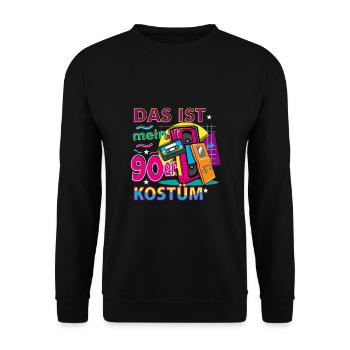Das ist mein 90er Kostüm - Unisex Pullover - Schwarz - Vorne - Alina (178cm) & Michal (187cm)