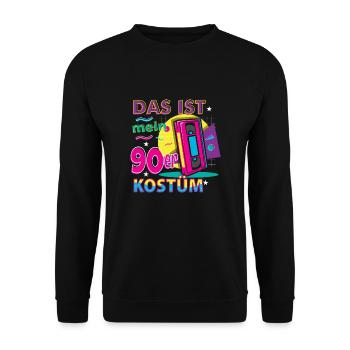 Das ist mein 90er Kostüm - Unisex Pullover - Schwarz - Vorne - Alina (178cm) & Michal (187cm)