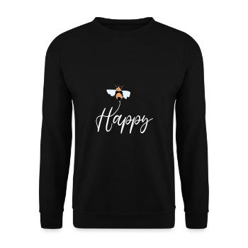 Bee Happy - Unisex Sweatshirt - black - Front - Alina (178cm) & Michal (187cm)