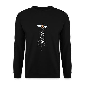 Let It Bee - Unisex Pullover - Schwarz - Vorne - Alina (178cm) & Michal (187cm)