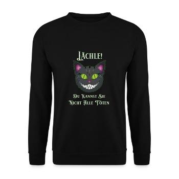 Lächle Du Kannst Sie Nicht Alle Töten - Unisex Pullover - Schwarz - Vorne - Alina (178cm) & Michal (187cm)