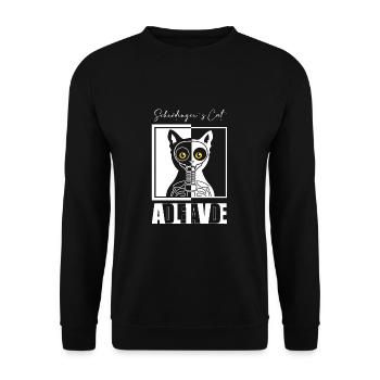 Schrödinger's Cat Dead and Alive - Unisex Pullover - Schwarz - Vorne - Alina (178cm) & Michal (187cm)
