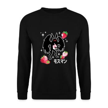 Mothman Strawberry Shake - Unisex Sweatshirt - black - Front - Alina (178cm) & Michal (187cm)
