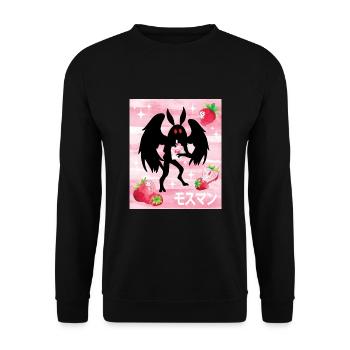 Mothman Strawberry Shake - Unisex Sweatshirt - black - Front - Alina (178cm) & Michal (187cm)